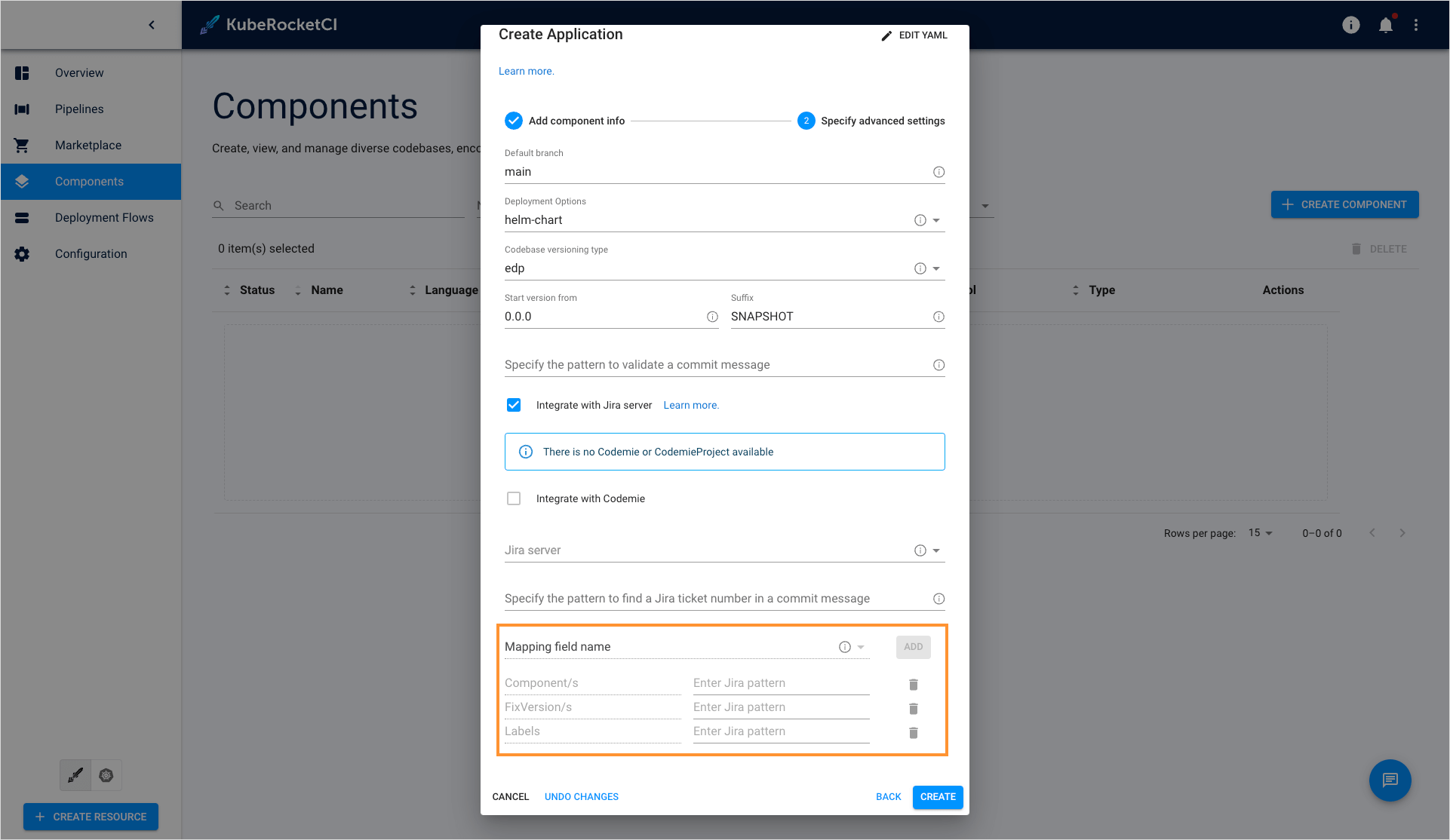 Mapping fields Mapping field name