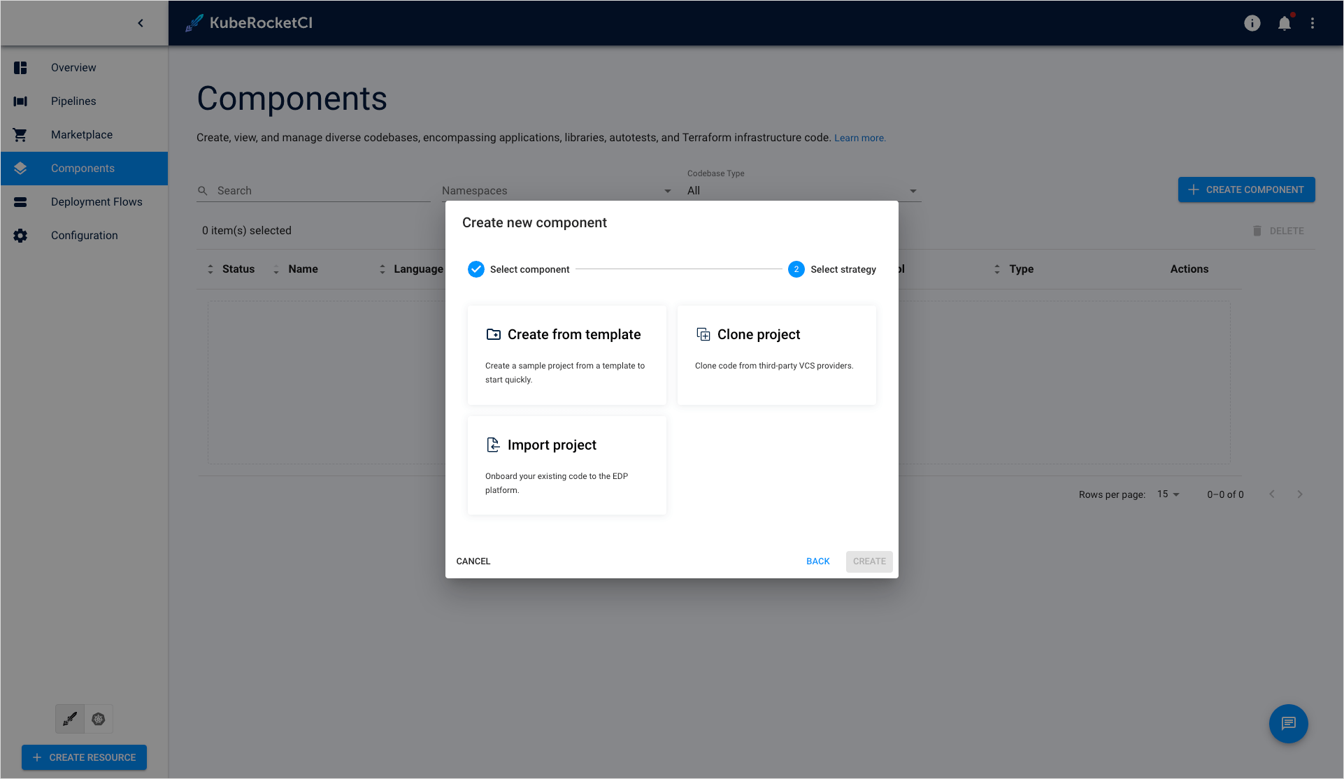 Select strategy Select strategy