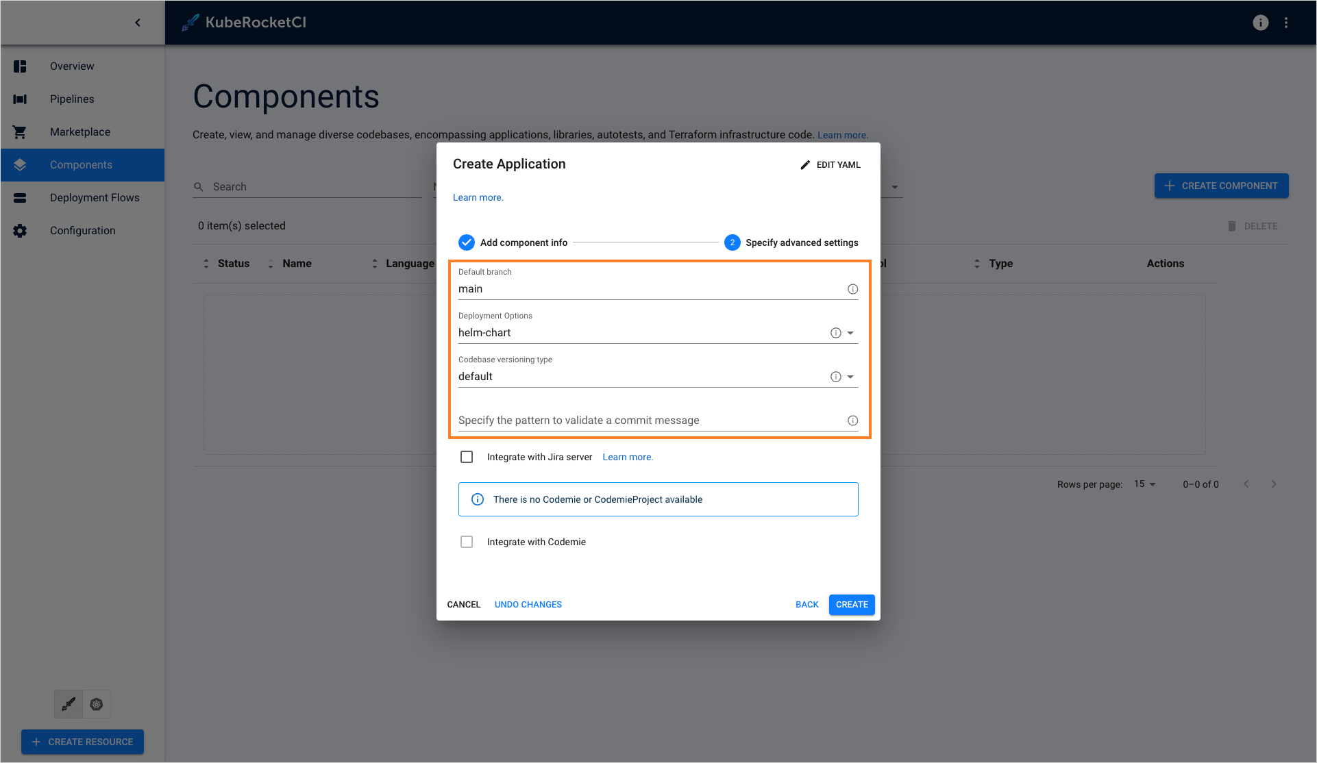 Advanced settings Advanced settings