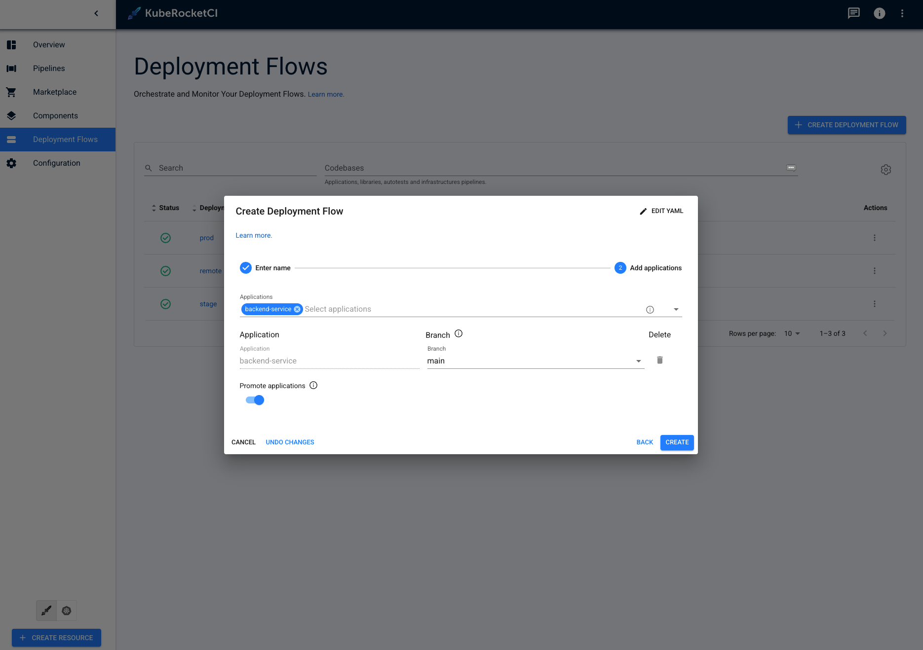 Create deployment flow Create deployment flow