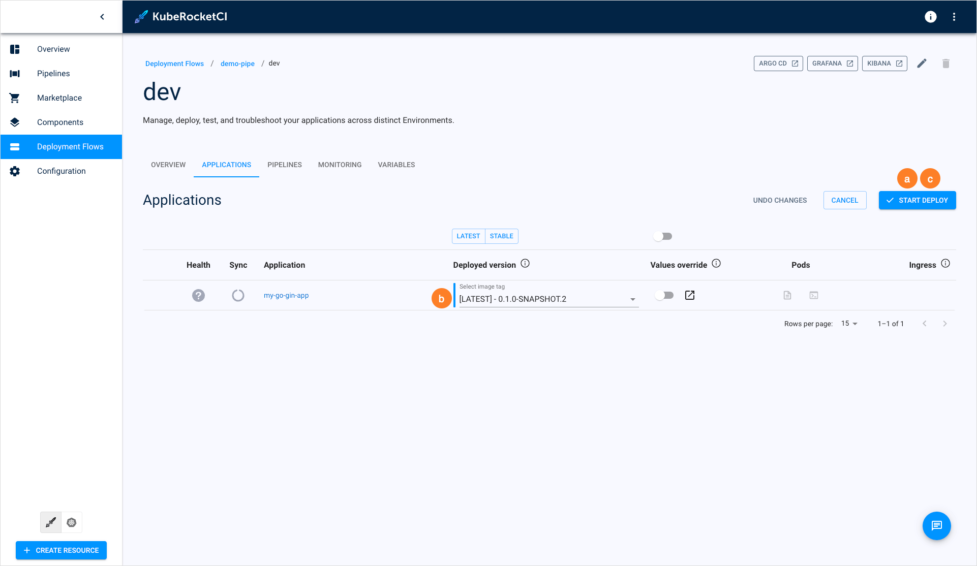 Deploying application Deploying application