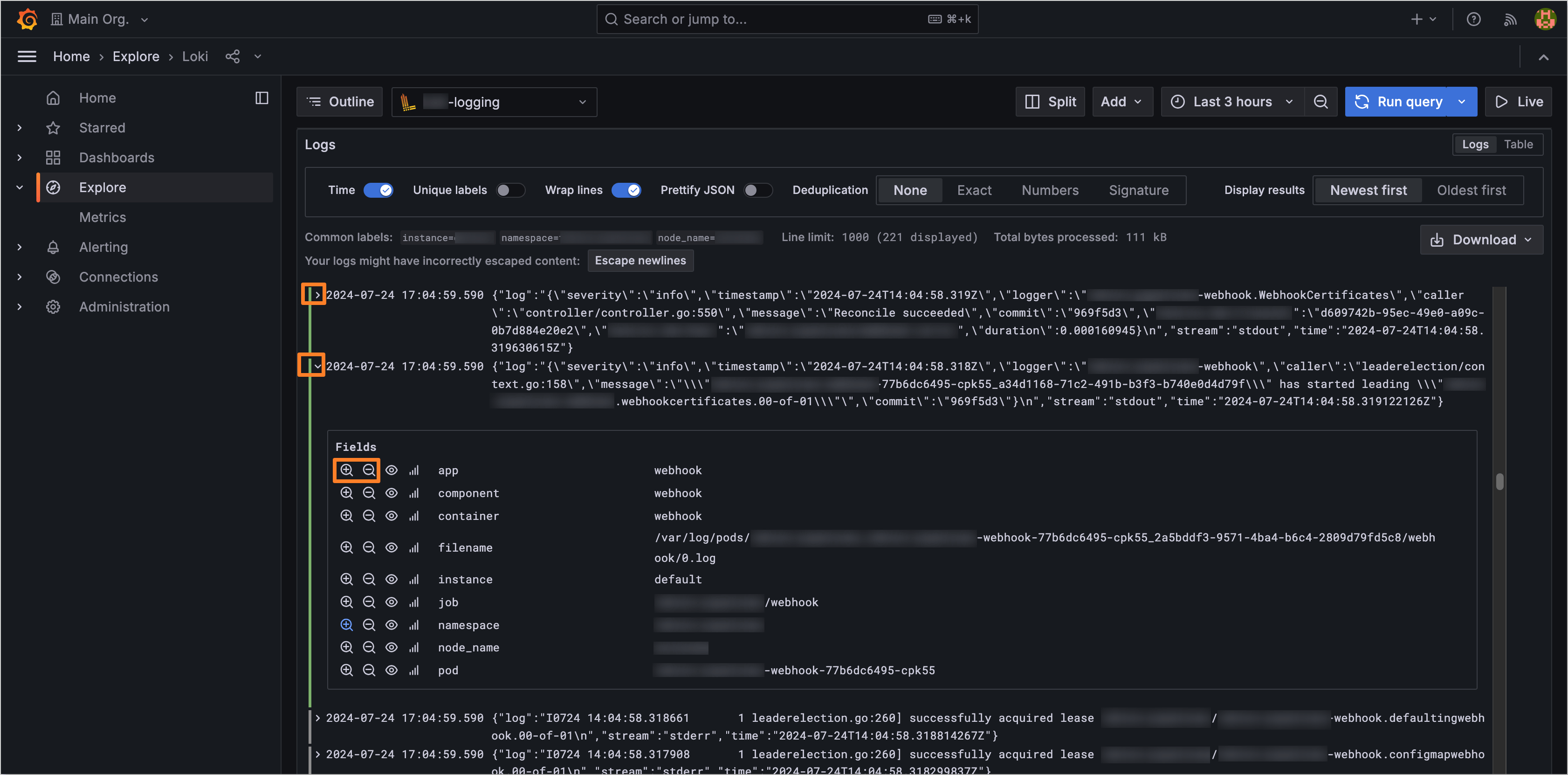 Expand logs Expand logs
