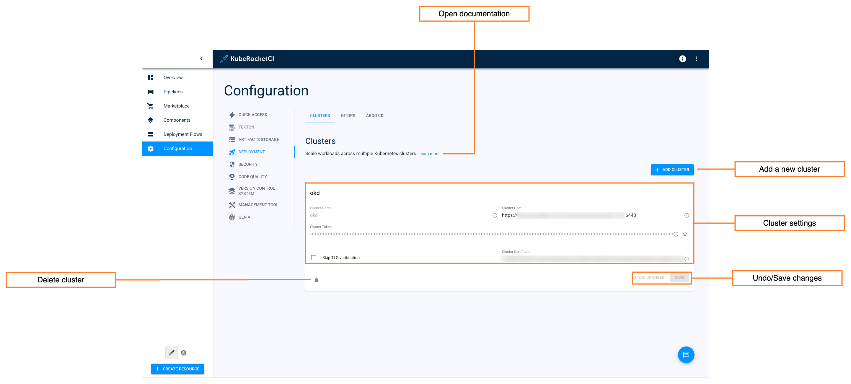 Clusters list Clusters list