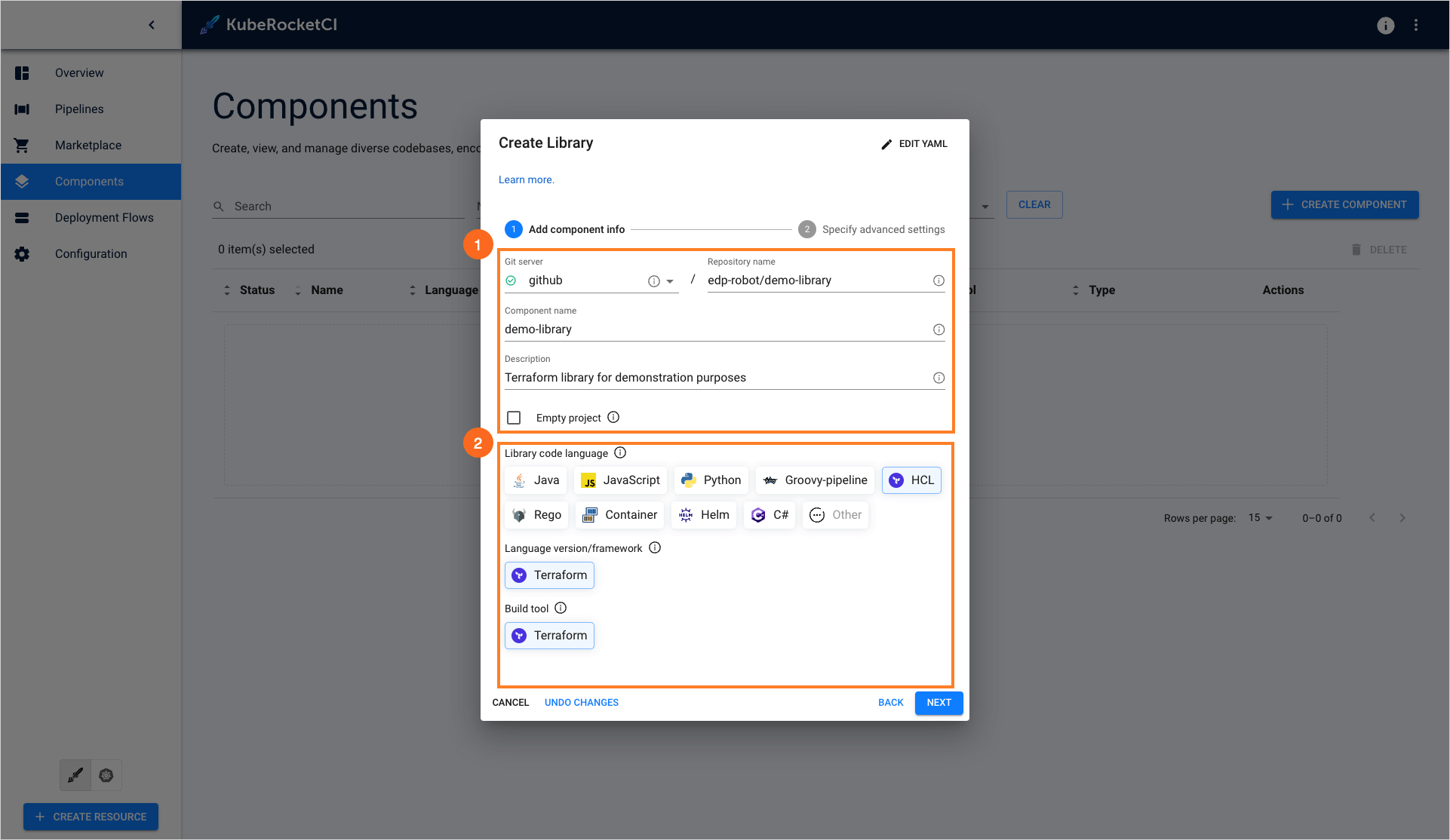 Create library Create library