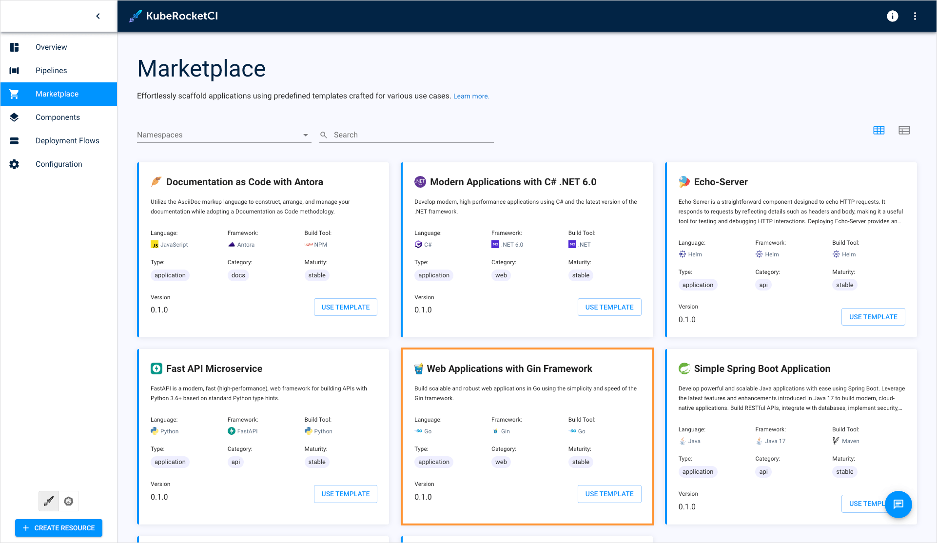 Marketplace applications Marketplace applications