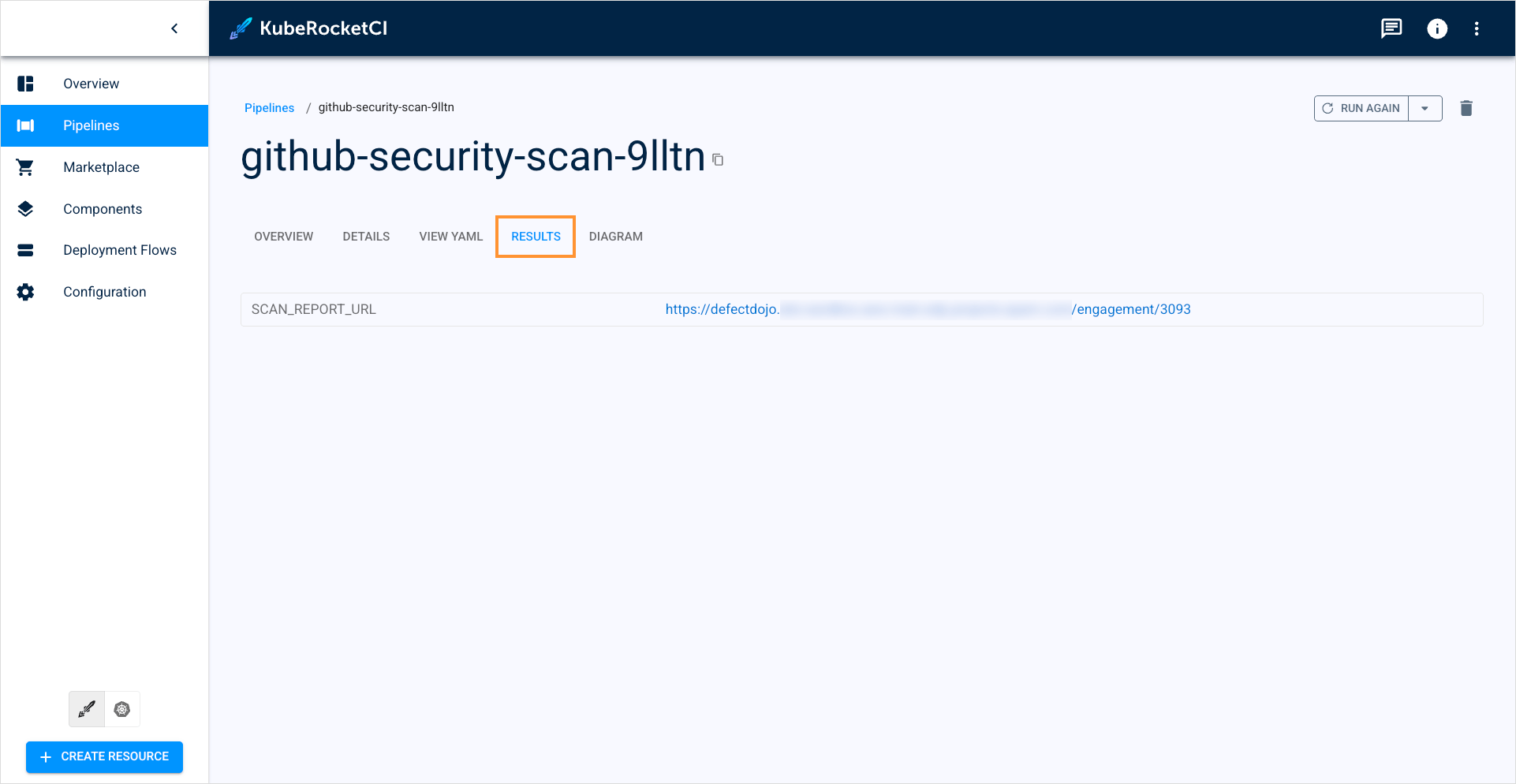 Security pipeline results