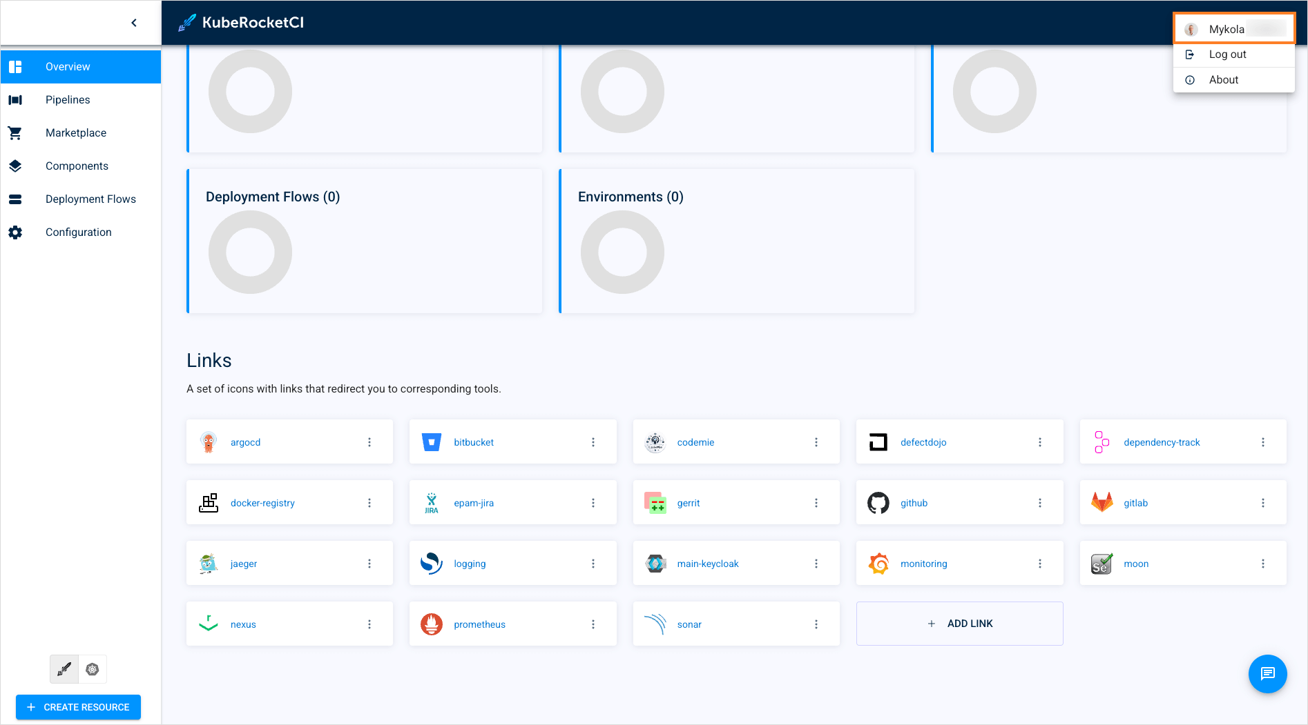 Cluster settings Settings