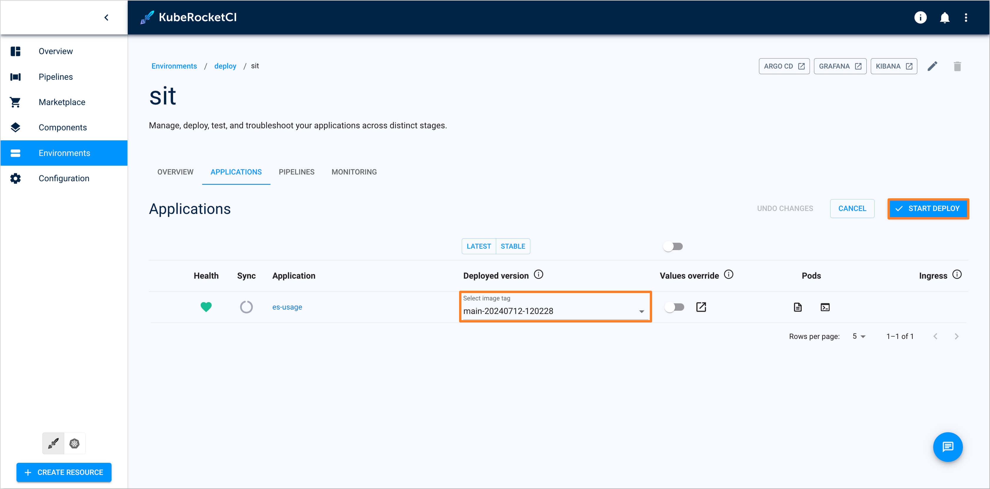 Start deploy Start Deploy
