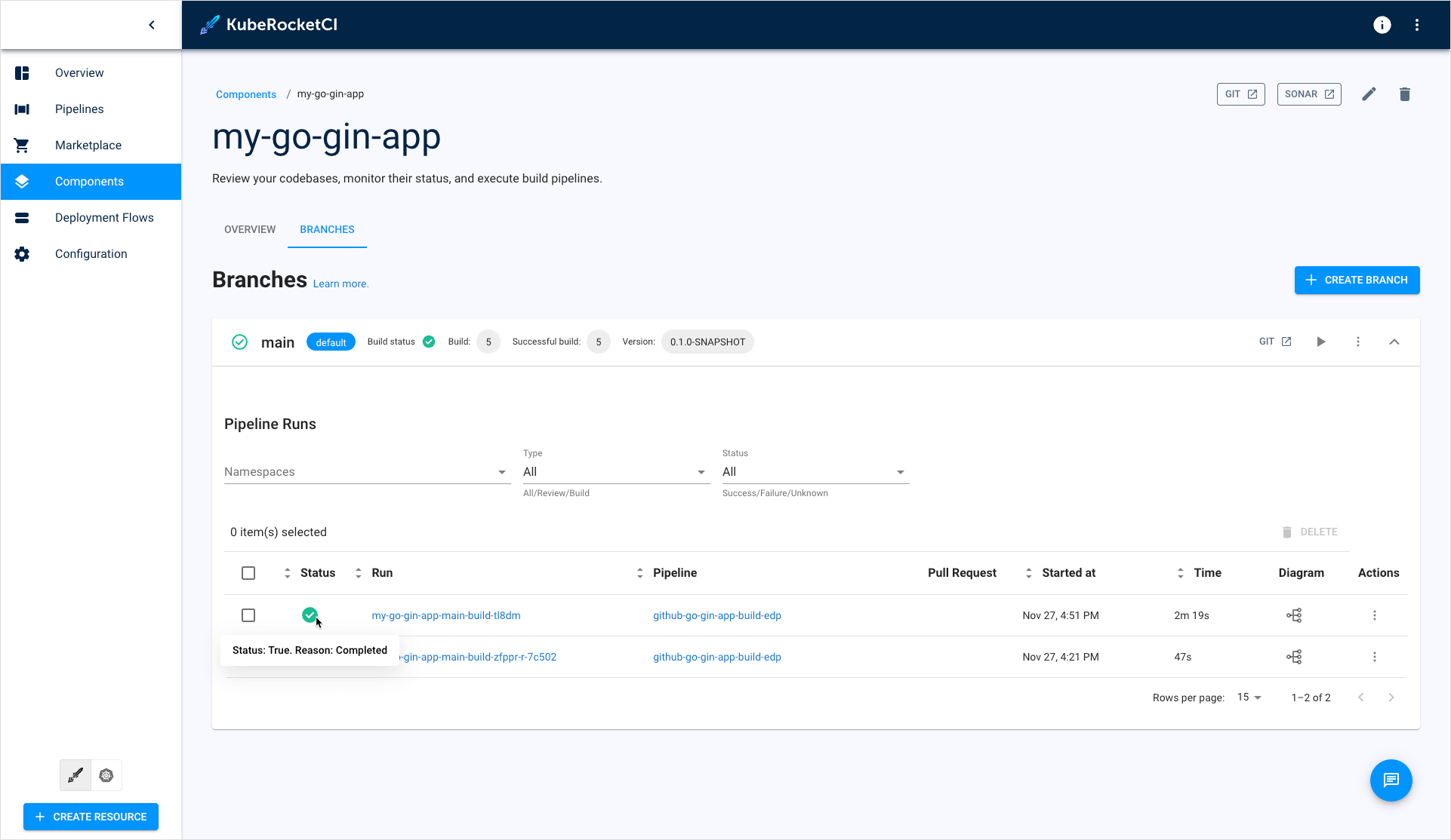 Successful pipelinerun Successful pipelinerun